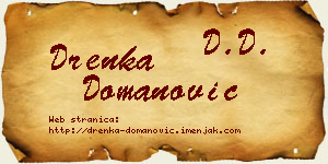 Drenka Domanović vizit kartica